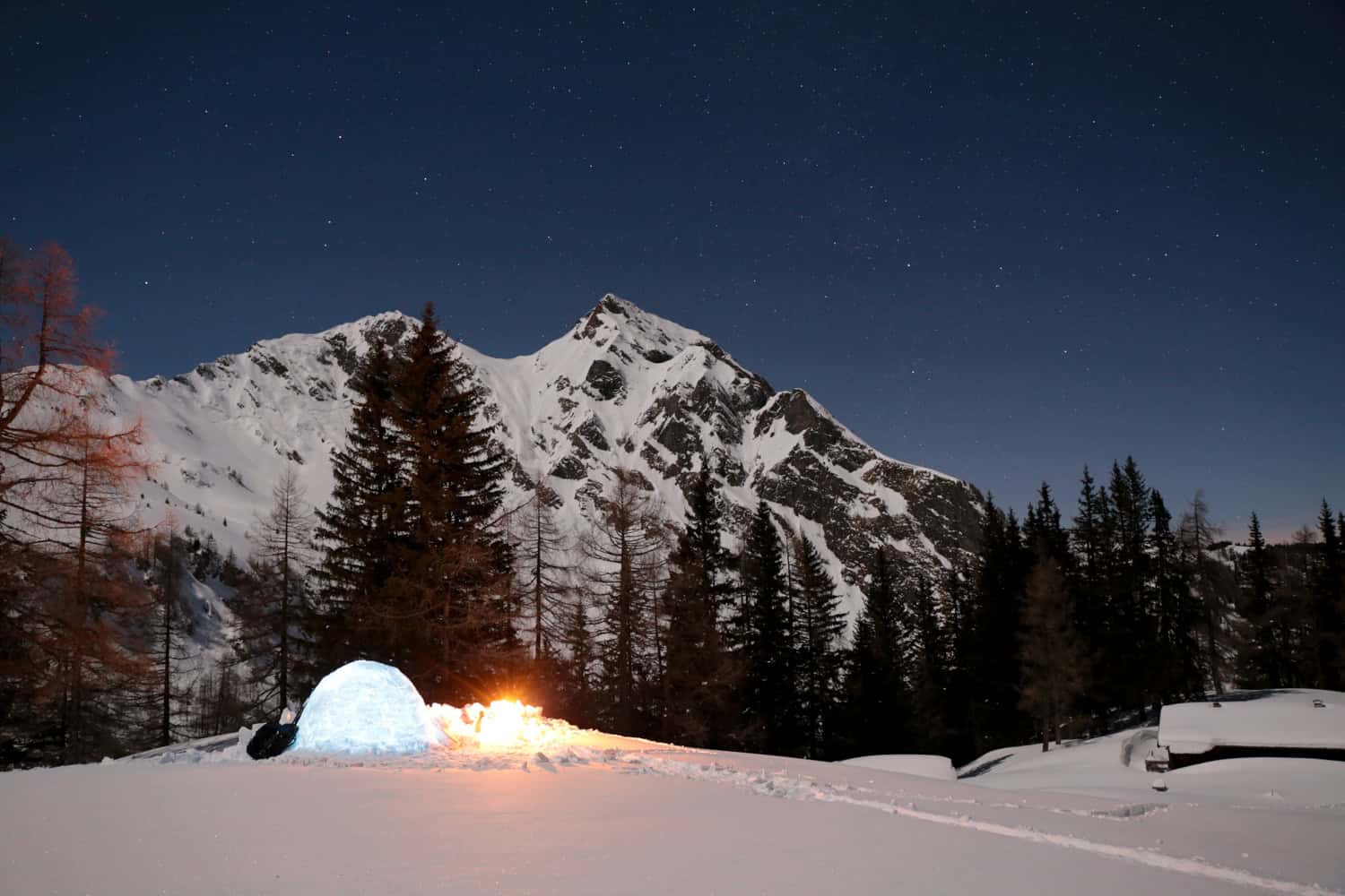 Embrace winter with a moonlit igloo adventure in the mountains ❄️🌙
📷: Hans Bruns
.
.
#IceboxIgloos #SnowyNights #IglooMagic #WinterCamping #igloolife