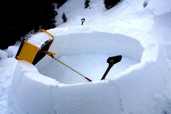 An igloo in progress using the Icebox tool