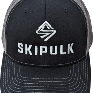 Front of the SkiPulk snapback hat.