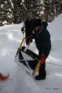 Setting the ICEBOX Igloo Tool on the wall to move to next block